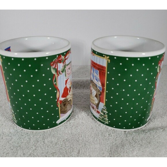 Christmas Santa Train Coffee Mugs Breckenridge Holidays Set of Two Collectible - Picture 8 of 12